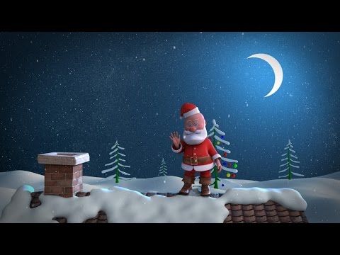 Animated Christmas Card Template - Santa Stuck in Chimney