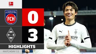 Machino Scores At Away-Win! | HEIDENHEIM — BORUSSIA M’GLADBACH | Highlights | MD 11 – Bundesliga
