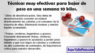 Dieta bajar peso una semana Dieta bajar peso una semana