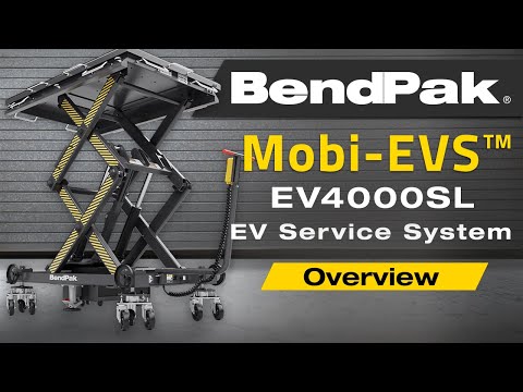 The new BendPak Mobi-EVS line of EV battery and powertrain lifting systems makes servicing both electric and internal combustion vehicles more efficient than ever with best-in-class rated load capacity up to 4,000 lbs., the ability to rise more than 6 feet in just 20 seconds, plus unmatched durability and user-friendliness. The Mobi-EVS Model EV4000SL debuts this week in booth 3989 at NADA Expo 2023 in Dallas. Learn more at www.bendpak.com/mobi-evs/.