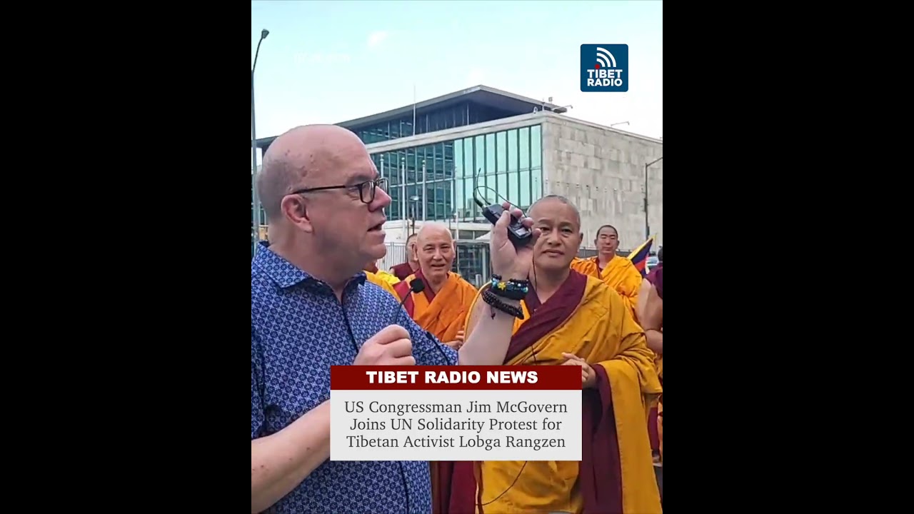 US Congressman Jim McGovern Joins UN Solidarity Protest for Tibetan Activist Lobga Rangzen