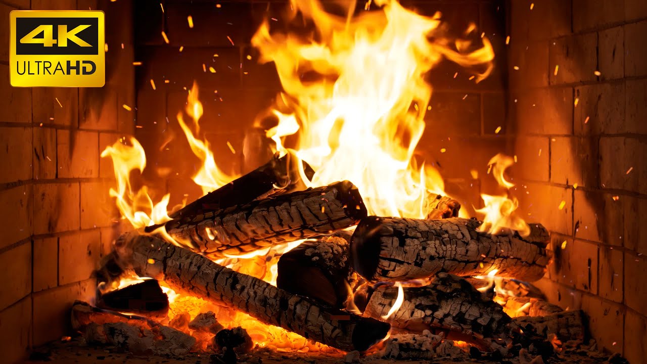 🔥 Cozy Fireplace Retreat with Steady Burning Logs and Homely Ambience for Warm Christmas Vibes