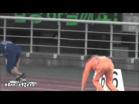 130903 91 〇 EXO 엑소 Suho Kris Xiumin Luhan Relay 릴레이 リレー @ Idol Star Championship 아육대 運動会