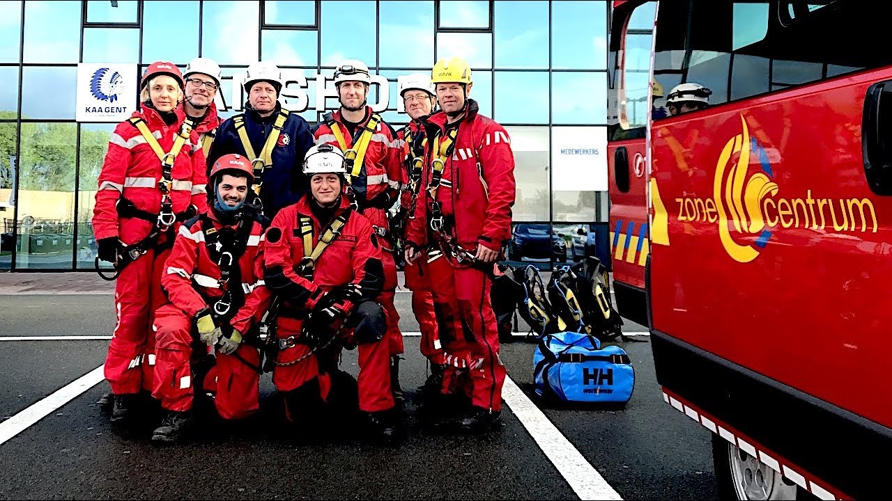 Gentse brandweer oefent in de Ghelamco Arena