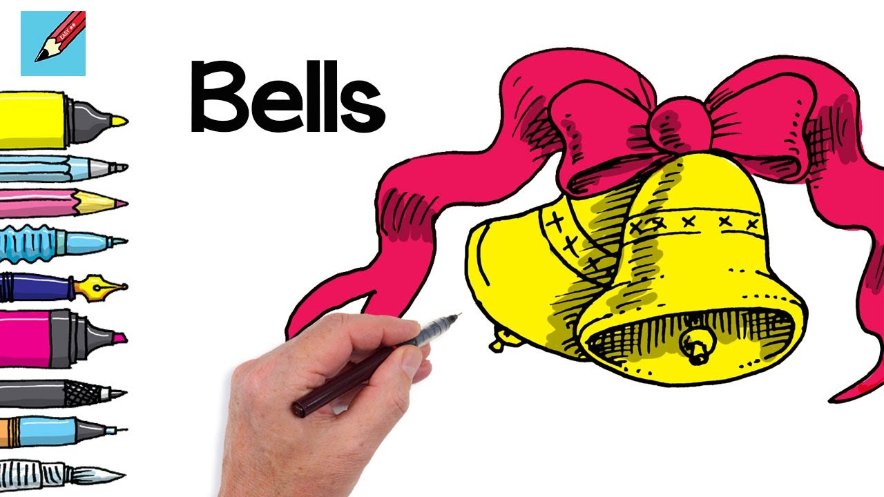 How to draw Christmas Bells Real Easy YouTube