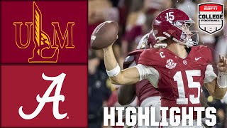 UL Monroe Warhawks vs. Alabama Crimson Tide | Full Game Highlights | ESPN College Football