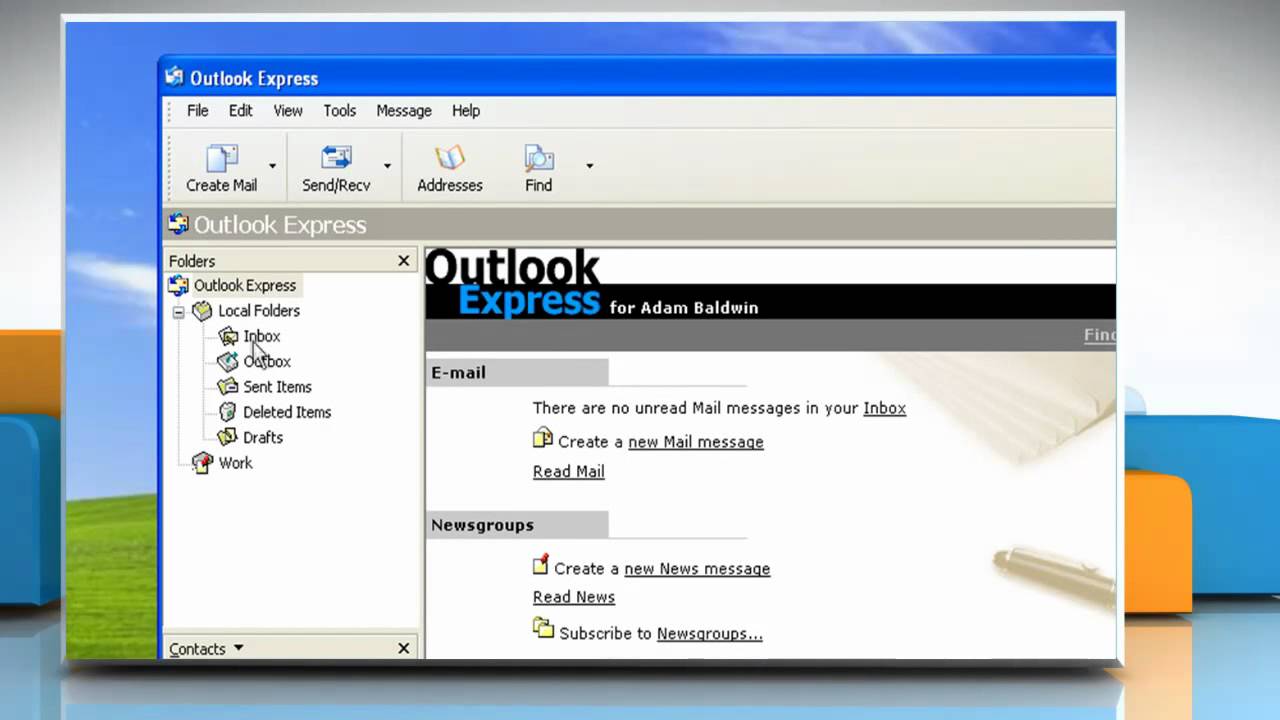 Microsoft® Outlook Express Check And Print An E Mail In Windows® Xp
