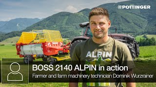 Farmer Dominik Wurzrainer shows the BOSS 2140 ALPIN loader wagon in action