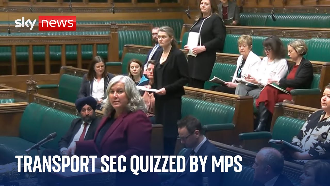 Transport secretary answers questions in the Commons