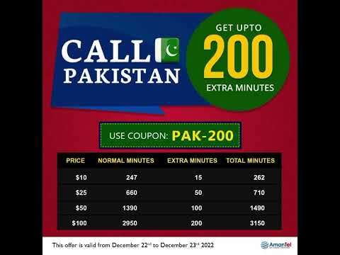 Enjoy Making Unlimited Calls to Pakistan from Amantel App