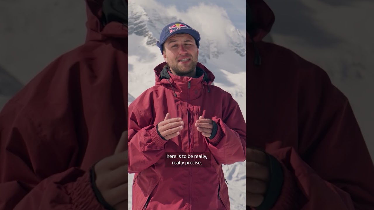 Snowboarder traverses 'tightrope' course in the Italian Alps