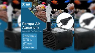 Pratinjau video produk TaffHOME Pompa Air Aquarium Ikan Submersible Pump Fish Tank 220-240V 4W - JN-300/JN-200