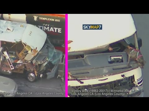 police chase half an RV with dogs inside