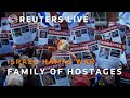 LIVE: Families of hostages held in Gaza speak at Israeli embassy in London
