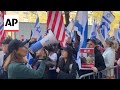 Pro-Israeli demonstrators gather at Columbia University