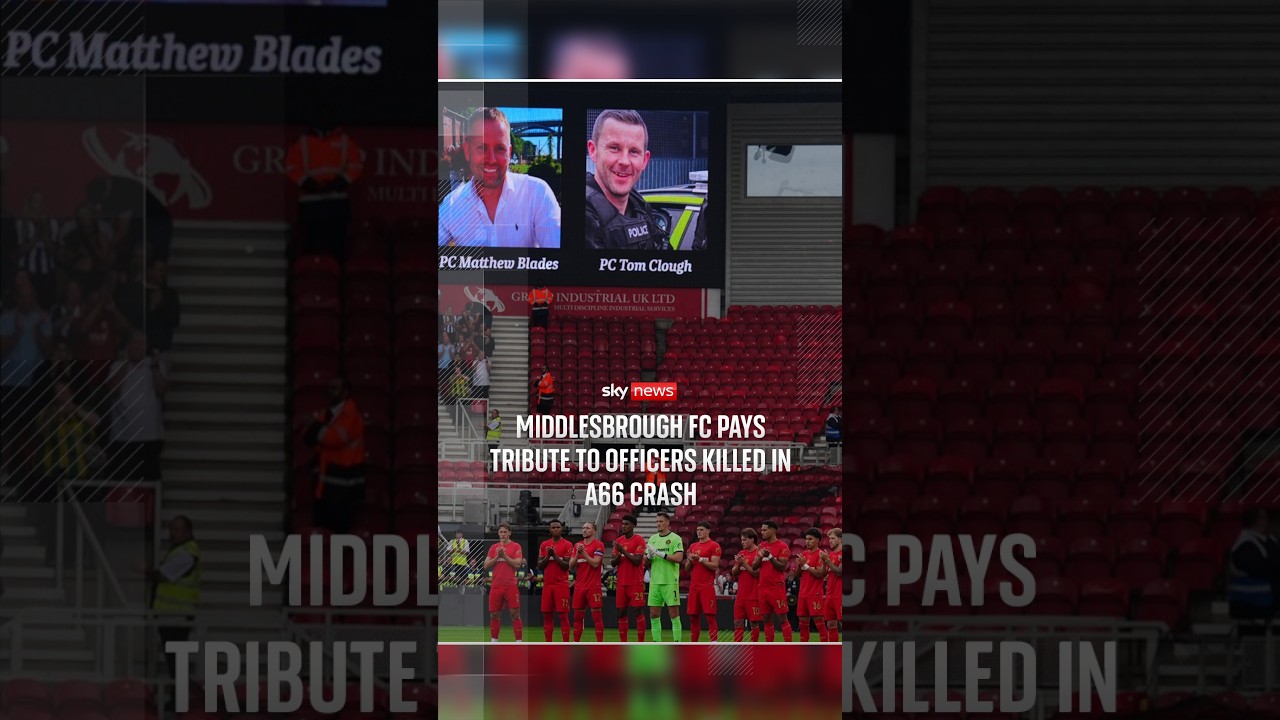 Middlesbrough FC pays tribute to officers killed in A66 crash