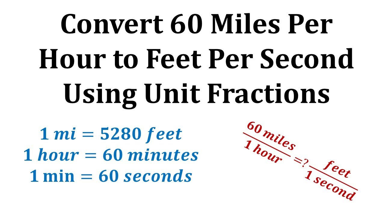 Ex Convert Mile Per Hour To Feet Per Second YouTube