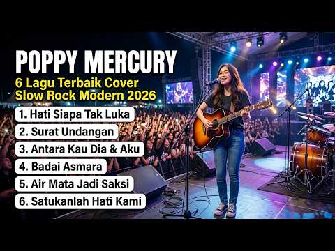Poppy Mercury – 6 Lagu Slow Rock Terbaik Cover 2026 | Hati Siapa Tak Luka, Antara Kau Dia & Aku 🔥🎤