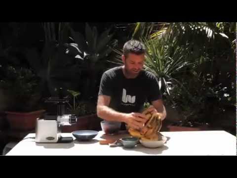 Pete Evans Makes Frozen Fruit Ice Cream with Ceramic Pro+ Multifunction Juicer by Healthstart - YouTube