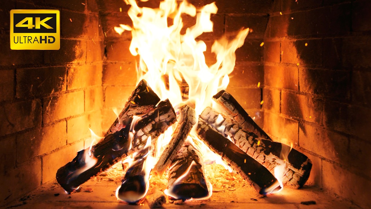 🔥 THE MOST SOOTHING FIREPLACE with WOOD FIRE CRACKLES AND GLOWING COALS for Late Night Reading