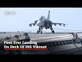 Carrier INS Vikrant Crosses Milestone With First Jet Landing On Deck