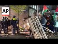 Police make arrests, break up pro-Palestinian demonstration camp at University of Amsterdam