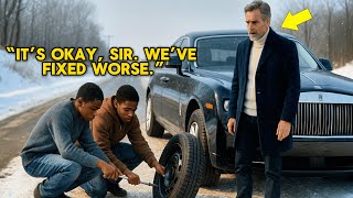Black Twin Boys Help Billionaire Fix His Flat Tire —Next Day, a Rolls-Royce Showed Up at Their House