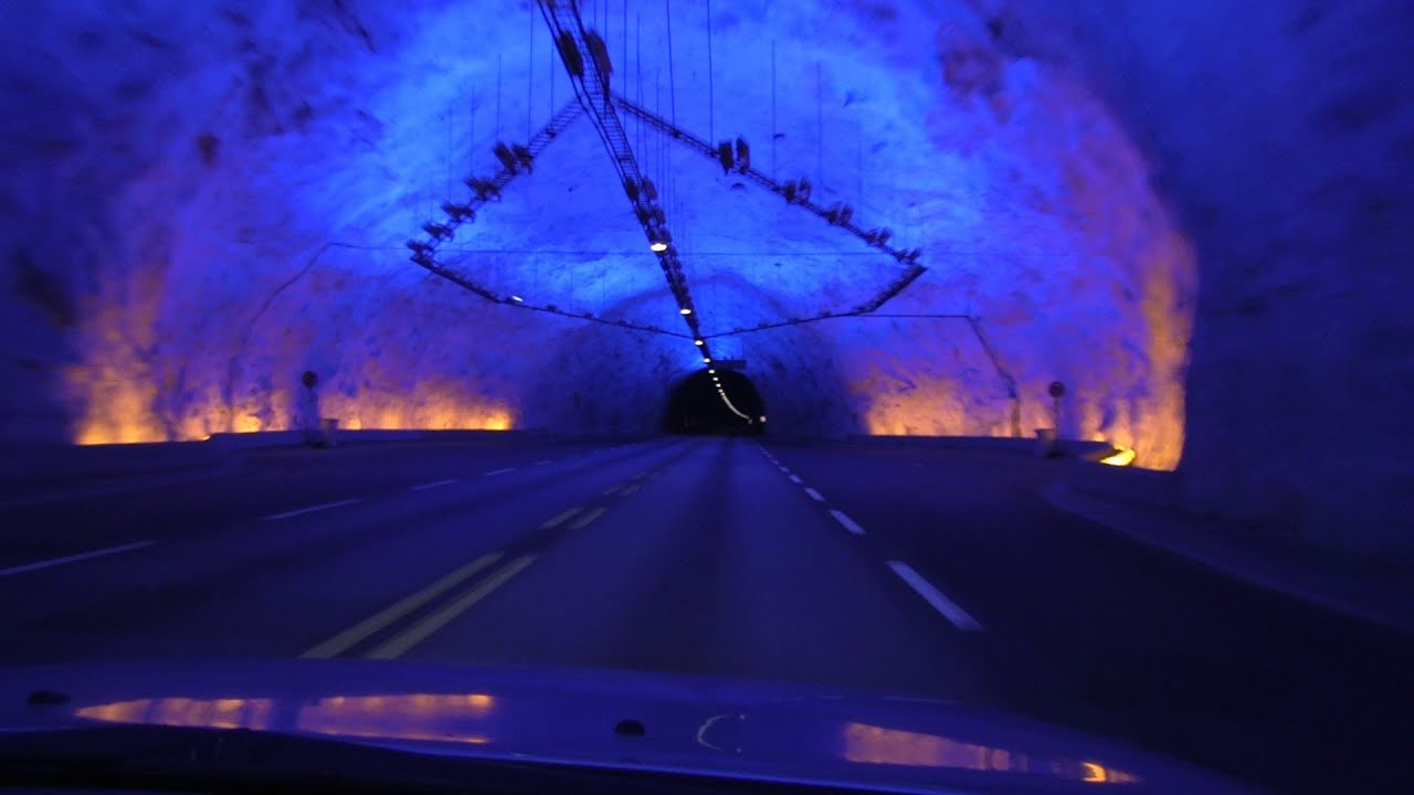 World's Longest Road Tunnel (24.5 Km/15.2 Mi), Lærdalstunnelen In ...