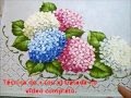 Folha da Hortênsia - Hydrangeas - Pintura em Tecido - Now with English subtitles