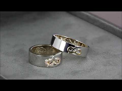 Обручальные кольца с бесконечностью из комбинированного золота 