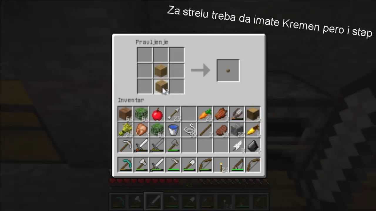 Kako Napraviti Luk I Strelu U Minecraft U Youtube