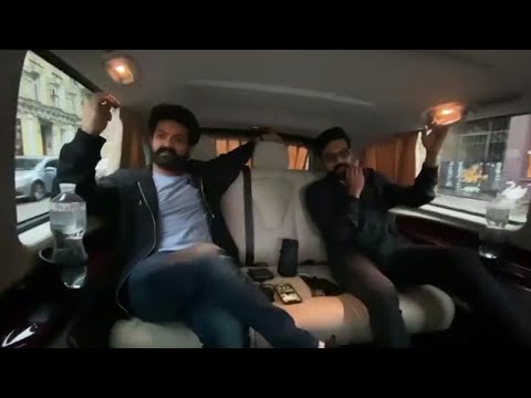 Ram Charan and Jr NTR enjoying a ride listening to Dosti song in Ukraine Ram Charan and Jr NTR enjoying a ride listening to Dosti song in Ukraine