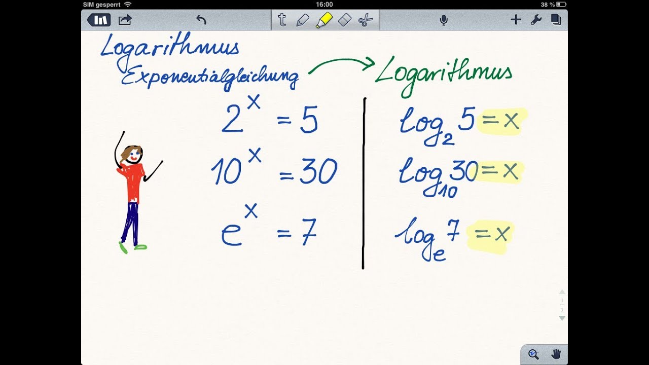 Logarithmus - Definition - schnell und einfach erklärt was Logarithmen