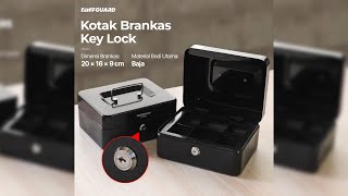 Pratinjau video produk TaffGUARD Brankas Kotak Uang Dokumen Cashbox Key Lock 20x16x9cm - 200A