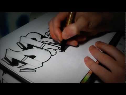 Graffiti Sur Papier 3D Apprendre Le Tag Sketch Action DR Crew Speed Art ...