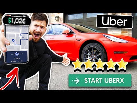 I Was An Uber Driver For A Day & Made $_____ !? *TESLA*