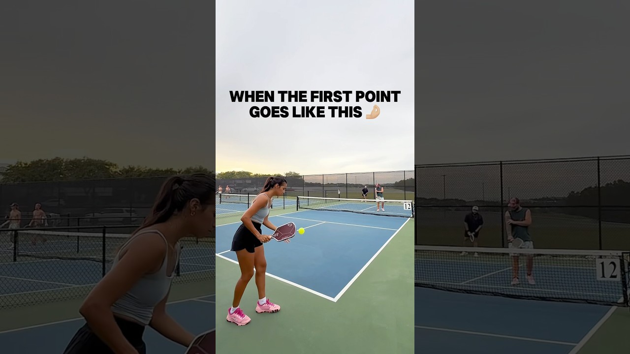 When the first pickleball point goes like this 🤌🏼