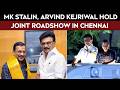 MK Stalin, Arvind Kejriwal Hold Joint Roadshow In Chennai Ahead Of Tamil Nadu Polls