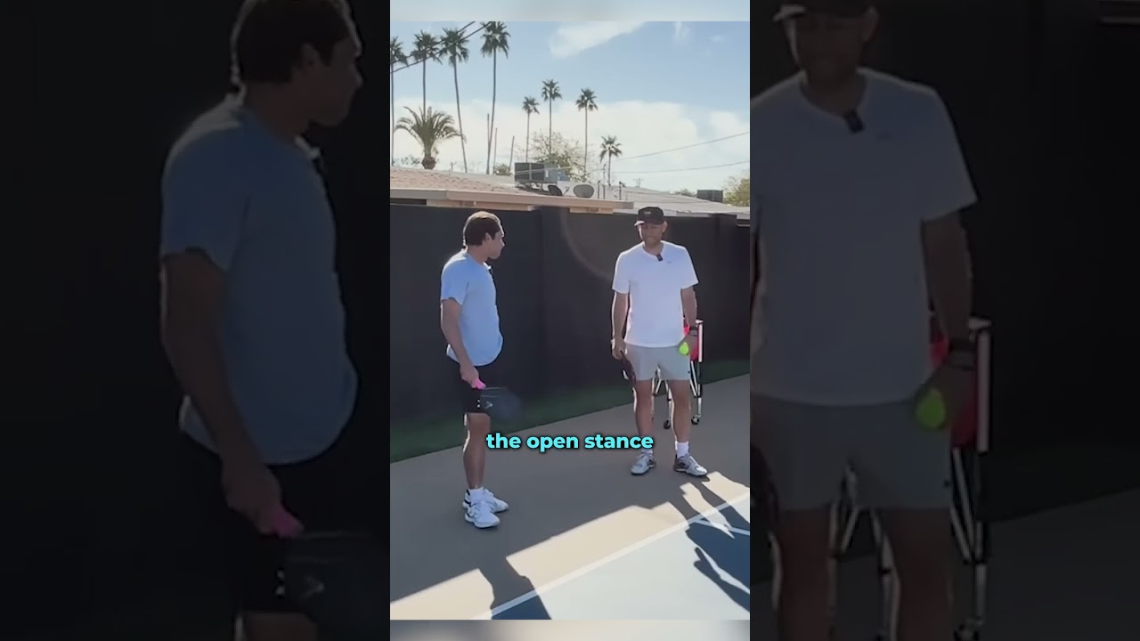 Open stance vs close stance on a serve... which do you prefer in #pickleball ?