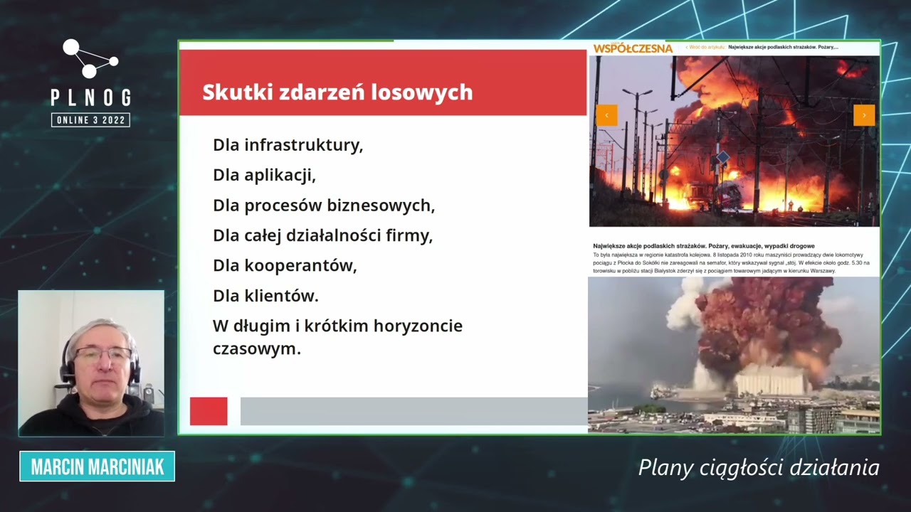 PLNOG ONLINE 3: Plany ciągłości działania (Marcin Marciniak)