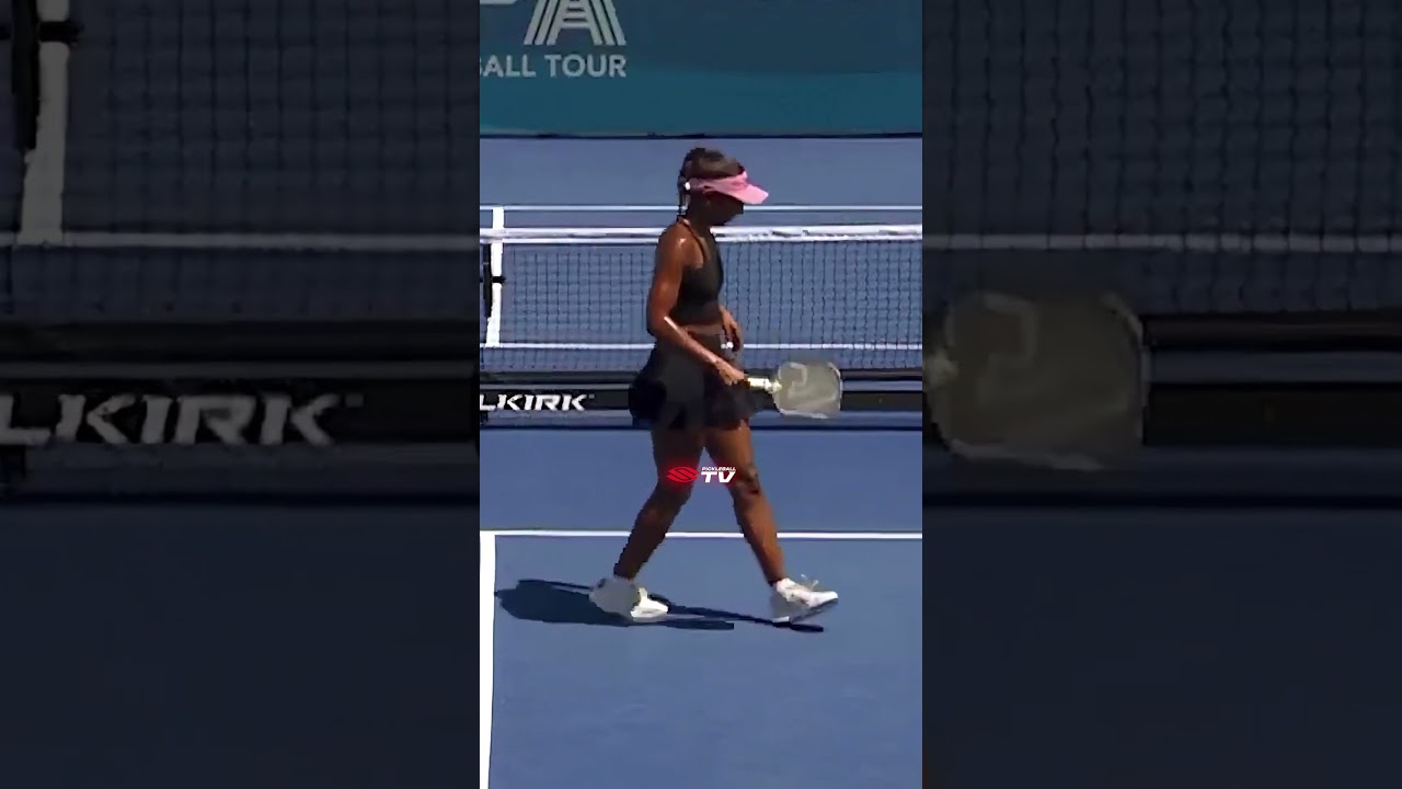 Hurricane Tyra Black carves up the court with this slick backhand slice 🏓💨#pickleball