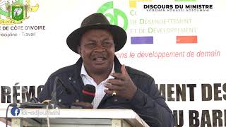 Discours du Ministre Adjoumani - Lancement des travaux de réhabilitation du barrage de Solomougou