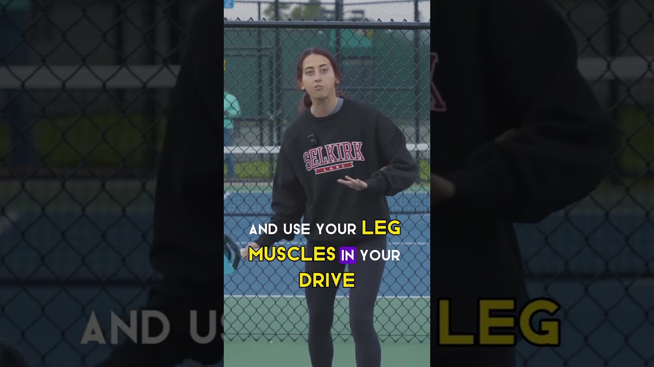 ☑️ Tips to Improve Your Drive 2/6….USE your legs when hitting a drive in pickleball.