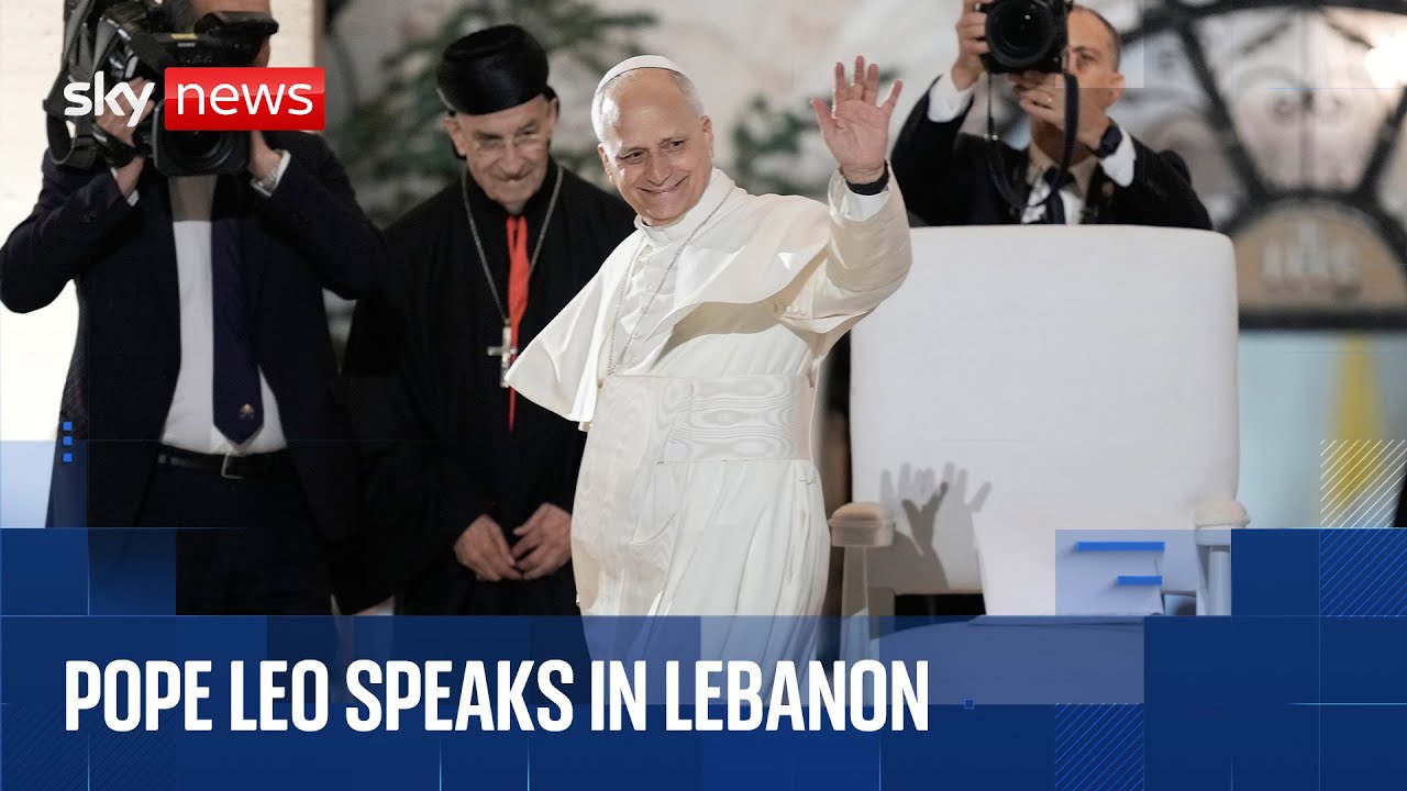 Pope Leo delivers speech in Lebanon