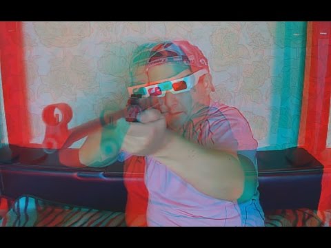 3D video . CRAZY MAN in glasses anaglyph !