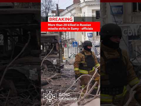 Ukrainian President Zelensky says the strike hit an "ordinary street". #Ukraine #Russia #BBCNews