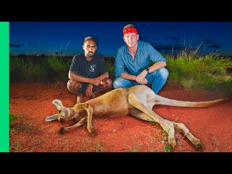 Rare Kangaroo Cooked Underground!! Aboriginal Earth Oven in Australia!!