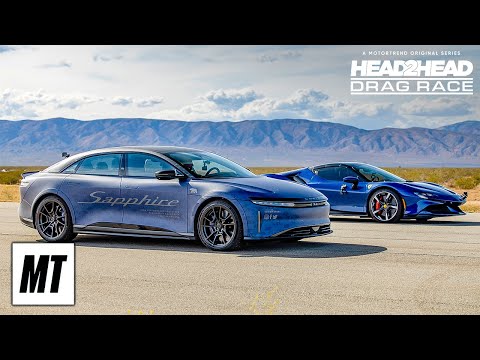 Ferrari SF90 Spider vs Lucid Air Sapphire | Head 2 Head Drag Race | MotorTrend