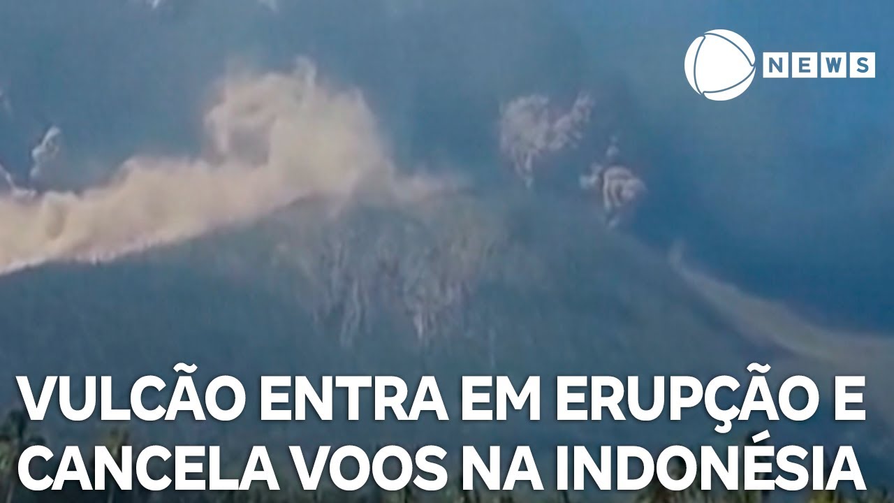 Vulcão entra em erupção e cancela vários voos na Indonésia