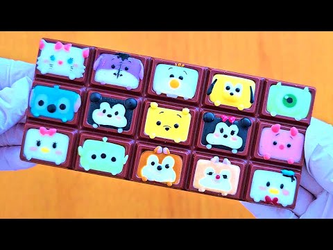 ツムツムの仲間たちを板チョコに詰め込んでみたよ